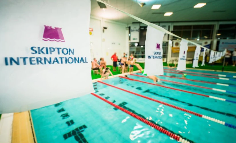 Skipton Swimarathon with Skipton flags