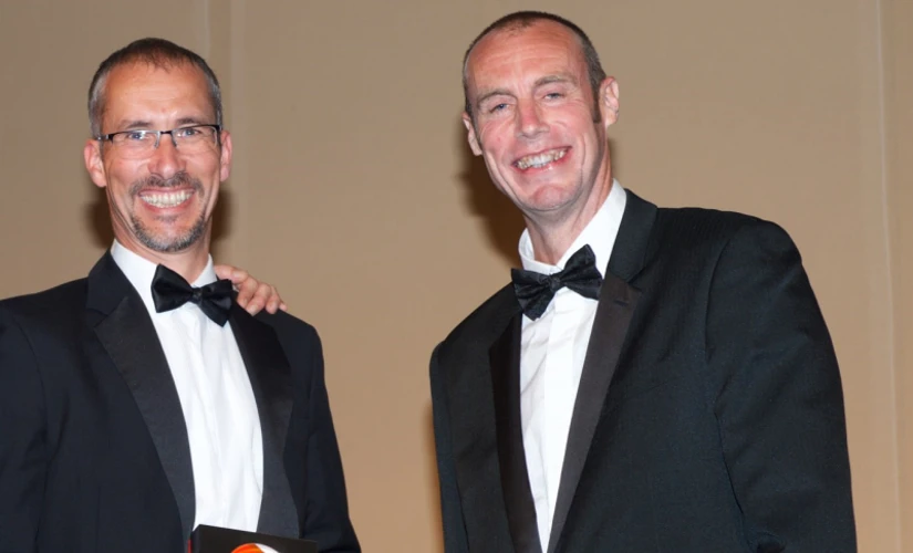Jim receiving Moneyfacts award