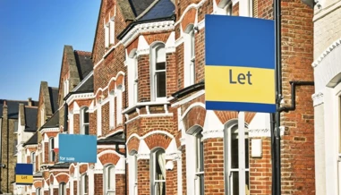 Houses with To Let signs outside