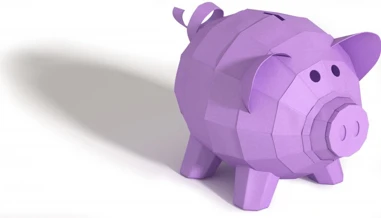 purple piggy bank