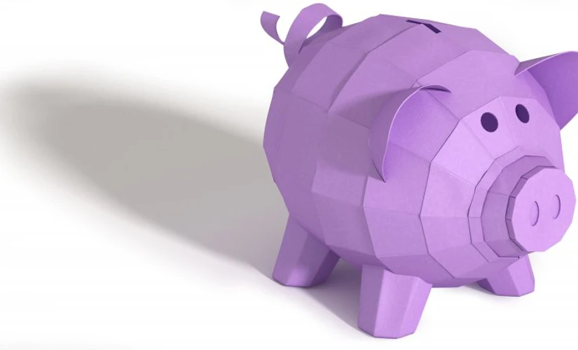 purple piggy bank