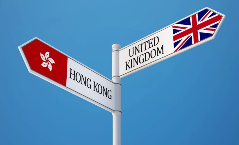 location sign showing hong kong and united kingdom