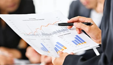 Person reading statistics