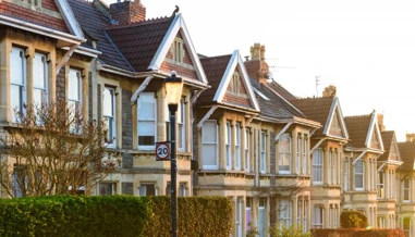 UK houses on a long street