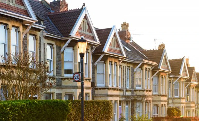 UK houses on a long street