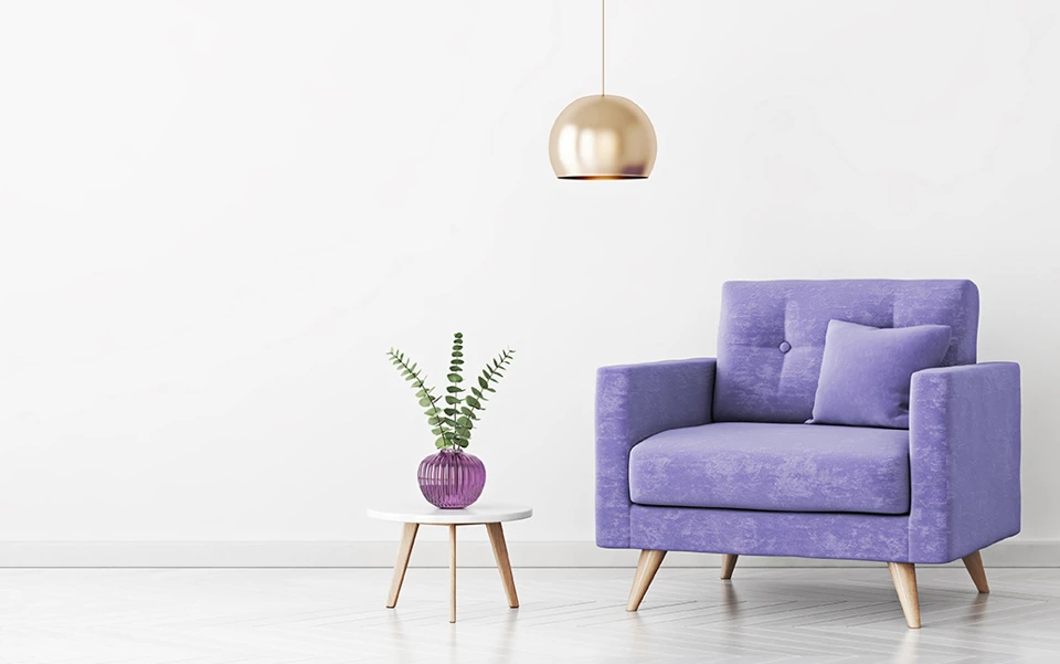 Skipton's purple sofa