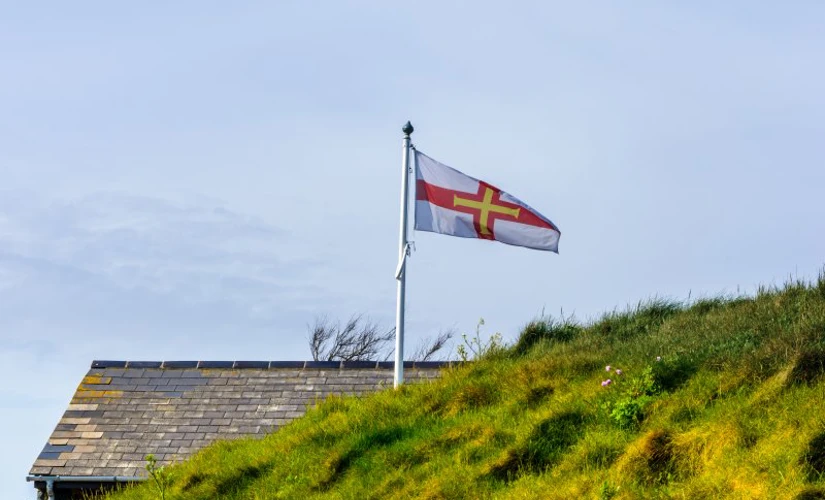 Guernsey Flag on a hill