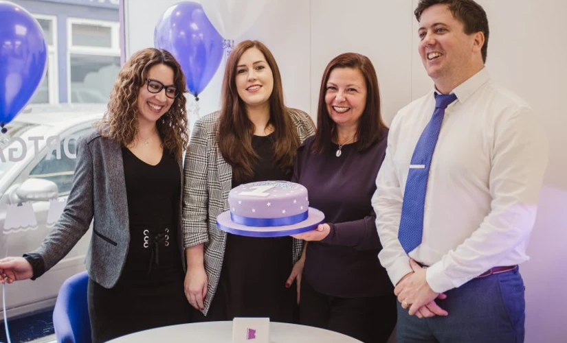 Skipton Jersey Mortgage staff celebrating 1 year