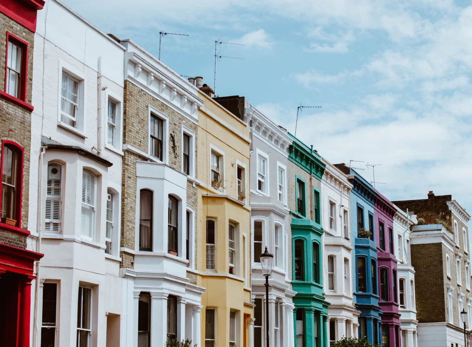 Colourful terraced houses