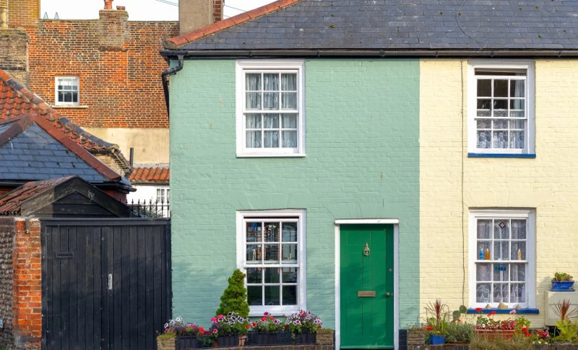 small green semi detached cottage